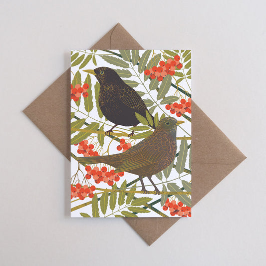 Printer Johnson, Vicki Johnson | Blackbirds, Greeting Card