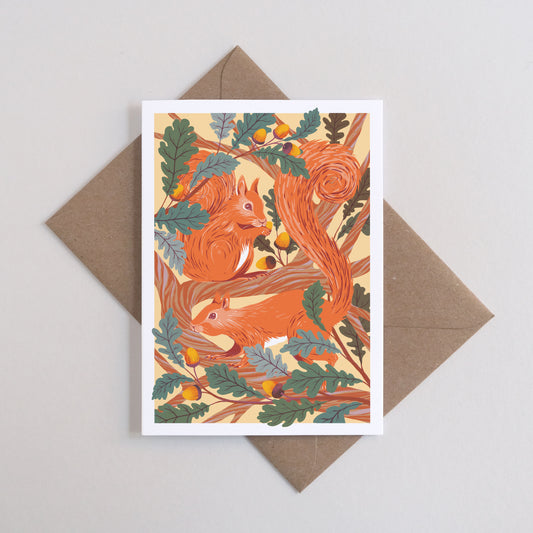 Printer Johnson, Vicki Johnson | Red Squirrels, Greeting Card