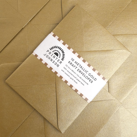 Printer Johnson | Envelope Set, Metallic Gold Kraft