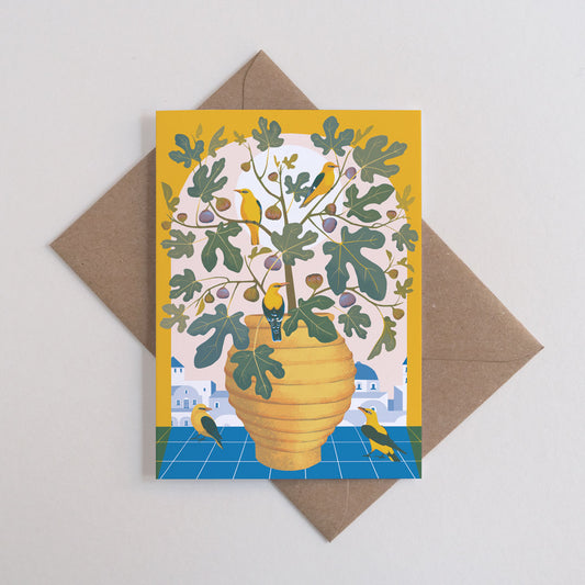 Printer Johnson, Vicki Johnson | Santorini, Greeting Card