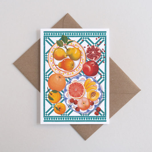 Printer Johnson, Vicki Johnson | Tablescape - Fruits, Greeting Card