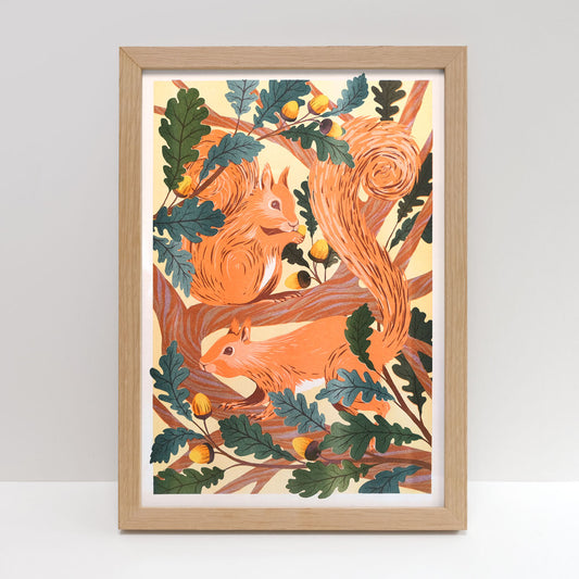 Printer Johnson, Vicki Johnson | Red Squirrels, Risograph Print, A3