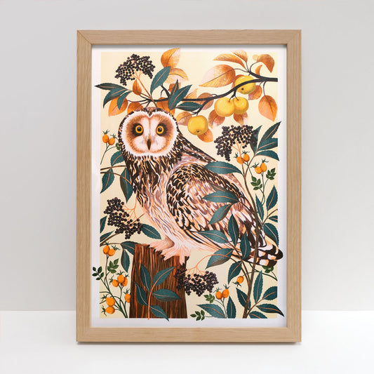 Printer Johnson, Vicki Johnson | Autumn Owl, Risograph Print, A3