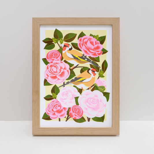 Printer Johnson, Vicki Johnson | Goldfinch & Camellia, Risograph Print, A4