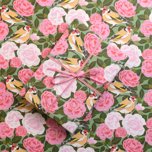 Printer Johnson, Vicki Johnson | Goldfinch & Camellias, Wrapping Paper