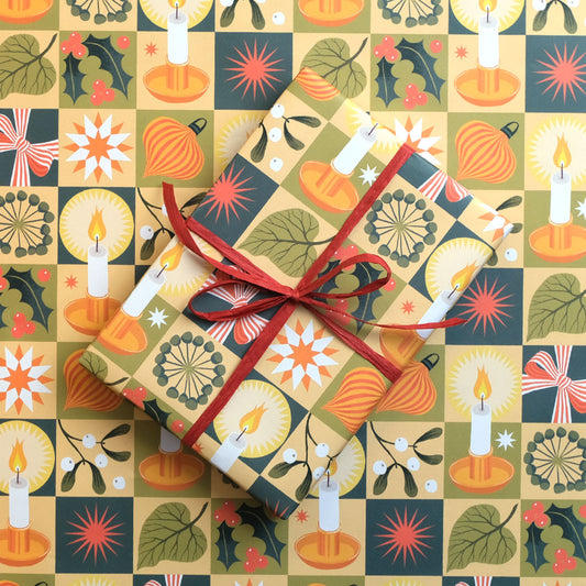 Printer Johnson, Vicki Johnson | Christmas Chequerboard, Wrapping Paper