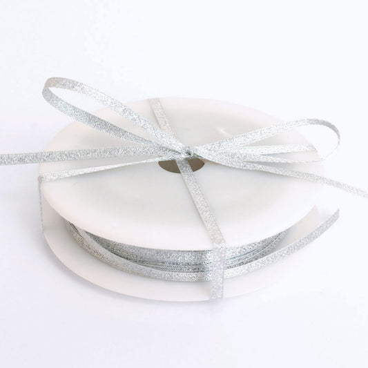 Printer Johnson | Woven Glitter Ribbon, Silver