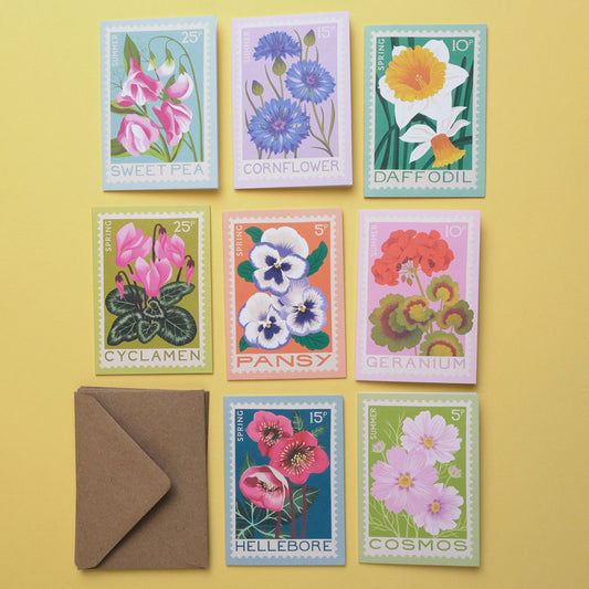 Printer Johnson | Mini Floral Stamps, Card Bundle