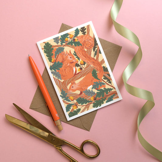 Printer Johnson, Vicki Johnson | Red Squirrels, Greeting Card
