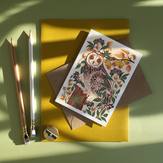 Printer Johnson, Vicki Johnson | Autumn Owl, Greeting Card