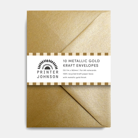 Printer Johnson | Envelope Set, Metallic Gold Kraft