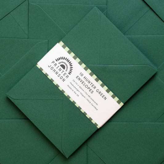 Printer Johnson | Envelope Set, Hunter Green 120gsm