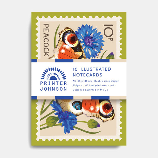 Printer Johnson, Vicki Johnson | Notecard Set, Peacock Butterfly