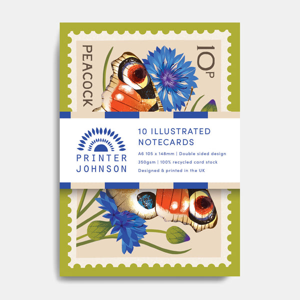 Printer Johnson, Vicki Johnson | Notecard Set, Peacock Butterfly ...