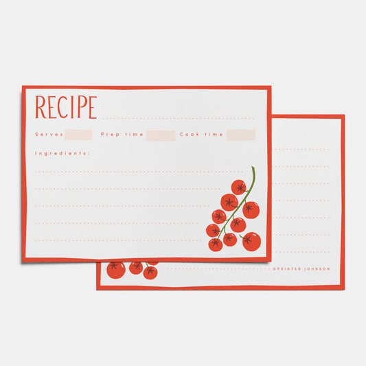 Printer Johnson, Vicki Johnson | Notecards, Recipe (Tomato)