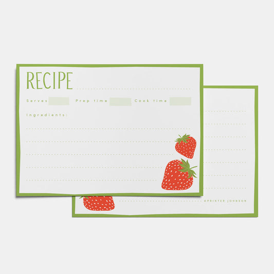 Printer Johnson, Vicki Johnson | Notecards, Recipe (Strawberry)