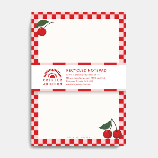 Printer Johnson, Vicki Johnson | A5 Notepad, Cherry