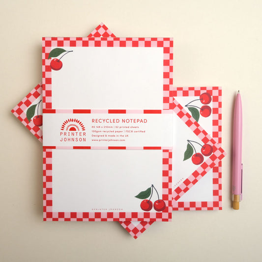 Printer Johnson, Vicki Johnson | A5 Notepad, Cherry