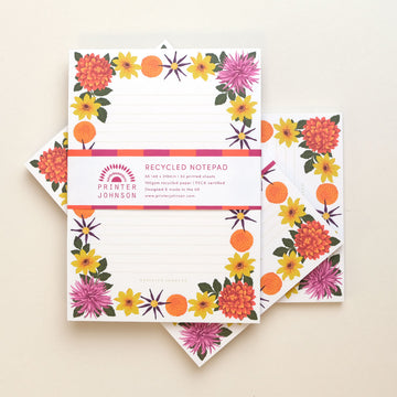 Printer Johnson, Vicki Johnson | A5 Notepad, Dahlias