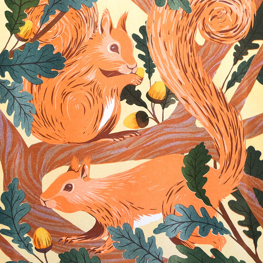 Printer Johnson, Vicki Johnson | Red Squirrels, Risograph Print, A3