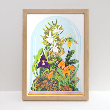 Printer Johnson, Vicki Johnson | Orchid Bell Jar, Risograph Print, A3
