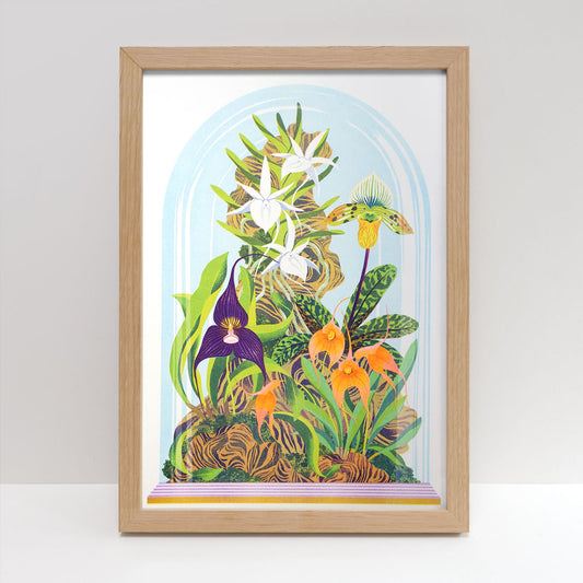 Printer Johnson, Vicki Johnson | Orchid Bell Jar, Risograph Print, A3