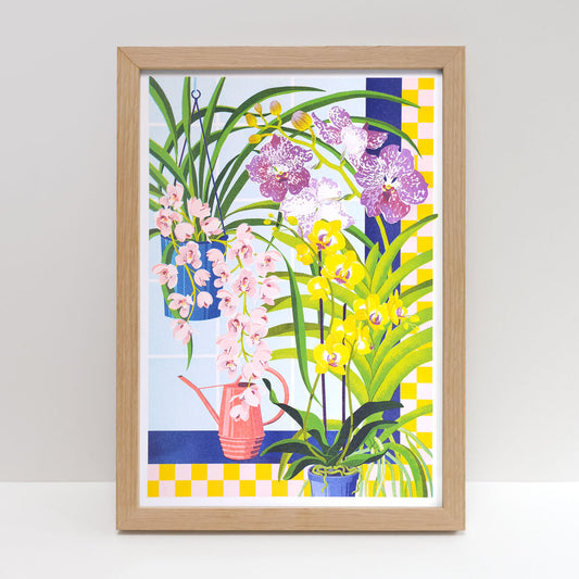 Printer Johnson, Vicki Johnson | Orchid Still Life, Risograph Print, A3