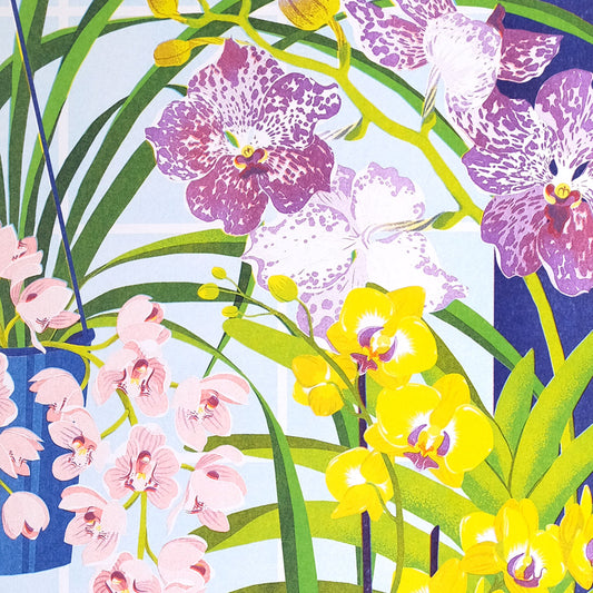 Printer Johnson, Vicki Johnson | Orchid Still Life, Risograph Print, A3