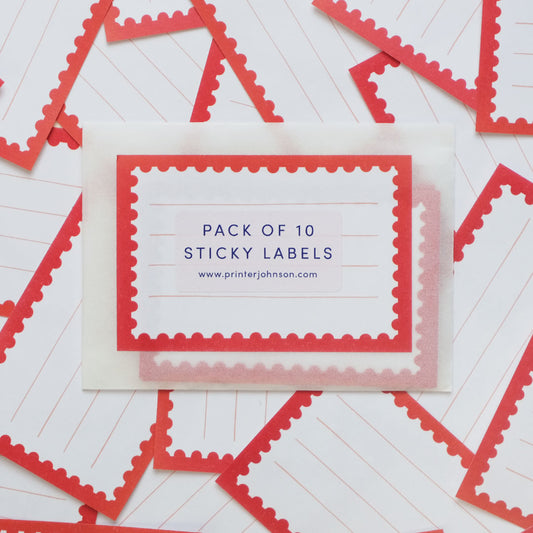 Printer Johnson, Vicki Johnson | Sticky Label Pack, Red Stamp