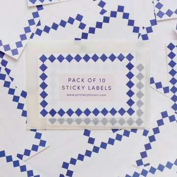 Printer Johnson, Vicki Johnson | Sticky Label Pack, Blue Tiles