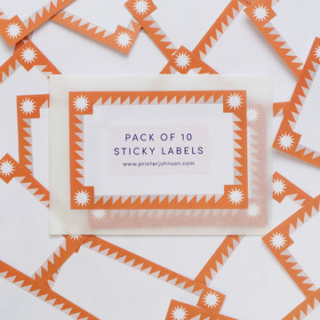 Printer Johnson, Vicki Johnson | Sticky Label Pack, Orange Geometric