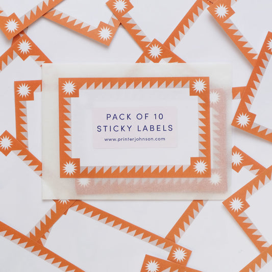 Printer Johnson, Vicki Johnson | Sticky Label Pack, Orange Geometric
