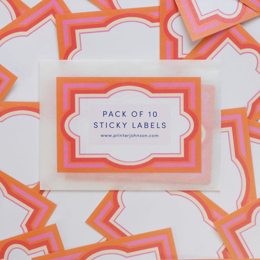 Printer Johnson, Vicki Johnson | Sticky Label Pack, Pink Stripe