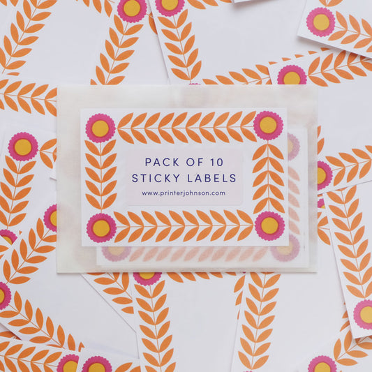Printer Johnson, Vicki Johnson | Sticky Label Pack, Pink Flower