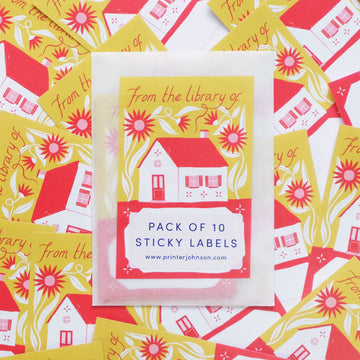 Printer Johnson, Vicki Johnson | Sticky Label Pack, Cottage Bookplate