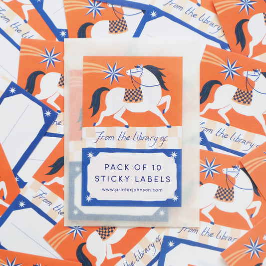 Printer Johnson, Vicki Johnson | Sticky Label Pack, Horse Bookplate