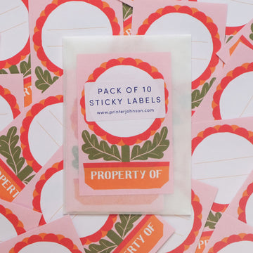 Printer Johnson, Vicki Johnson | Sticky Label Pack, Flower Bookplate