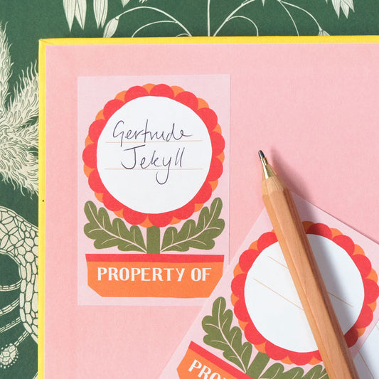 Printer Johnson, Vicki Johnson | Sticky Label Pack, Flower Bookplate