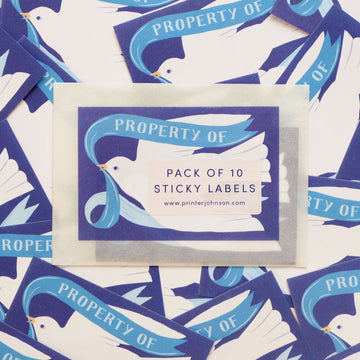Printer Johnson, Vicki Johnson | Sticky Label Pack, Bird Bookplate