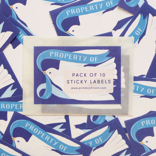 Printer Johnson, Vicki Johnson | Sticky Label Pack, Bird Bookplate