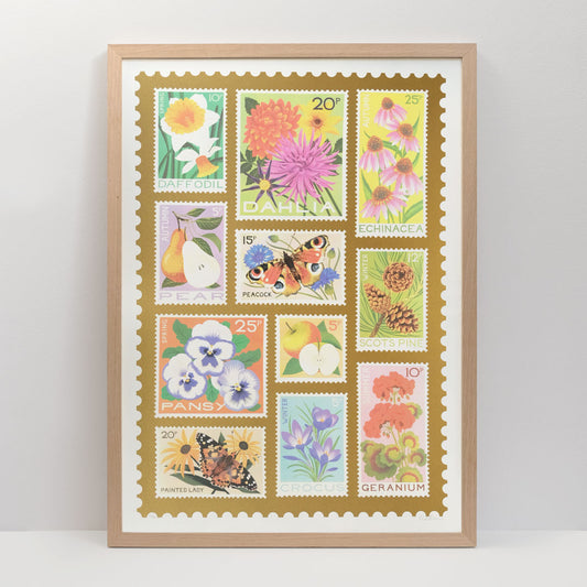 Printer Johnson, Vicki Johnson | Four Seasons, Stamp Collection, Screen Print, 50 x 70cm