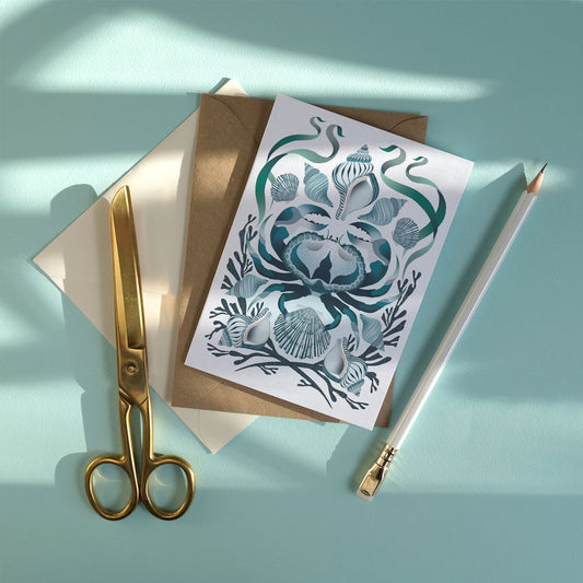 Printer Johnson, Vicki Johnson | Shore Line, Greeting Card